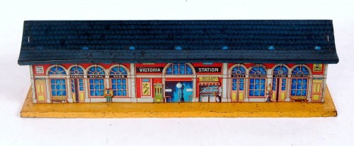 Lot 436 - Bing 'Victoria Station' on yellow 15"x4 1/2"...