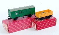 Lot 1030 - Two H-Dublo wagon, each (M) 4316 horse box SR...