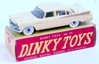 Lot 2014 - Dinky Toys, 191 Dodge Royal Sedan, cream body...