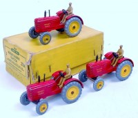 Lot 2028 - Dinky Toys, 27A Trade Box of 3 Massey Harris...