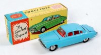 Lot 1664 - Corgi Toys, 238, Jaguar Mark X, blue body with...
