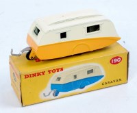 Lot 2077 - Dinky Toys, 190, Caravan, yellow and cream...