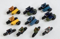 Lot 2086 - 10 various loose Dinky Toys Motorcycles and...