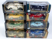 Lot 2675 - 8 various boxed Bburago 1/18 scale diecast...