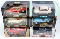 Lot 2678 - 6 various boxed Bburago 1/18 and 1/21 scale...