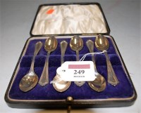 Lot 249 - A cased set of six early 20th century silver...