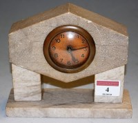 Lot 4 - A 1930s marble mantel clock having 8-day...