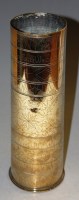 Lot 9 - A WWI trench art artillery shell engraved 'In...