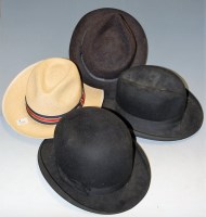 Lot 14 - An early 20th century brushed felt bowler hat...