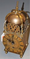 Lot 16 - A reproduction brass lantern clock