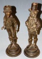 Lot 42 - A pair of early 20th century spelter figural...