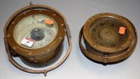 Lot 49 - A brass cased circular ship's gimballed...