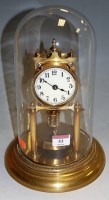 Lot 53 - A Continental brass 400-day anniversary clock,...