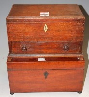 Lot 55 - A 19th century mahogany hinge-top table box,...