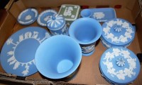 Lot 70 - A collection of Wedgwood blue jasper ware effects