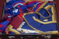 Lot 91 - A case of various Masonic regalia to include...