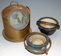 Lot 103 - Two early 20th century painted brass cased...