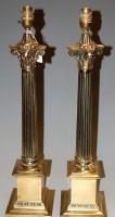 Lot 141 - A pair of contemporary gilt brass Corinthian...