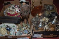 Lot 158 - Two boxes of mixed effects to include silver...