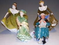 Lot 182 - Four Royal Doulton porcelain figures; Ascot...