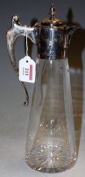 Lot 213 - A silver topped and clear glass bodied lidded...