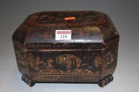 Lot 218 - A late 19th century Chinese black lacquer...