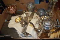 Lot 264 - A box of silver plated wares to include...