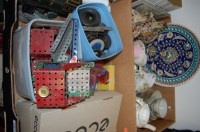 Lot 279 - Two boxes of mixed effects to include Meccano,...