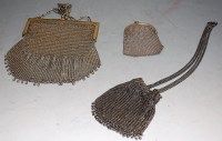 Lot 284 - A silver plated mesh handbag, and two other...