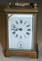 Lot 287 - A circa 1900 French brass carriage clock...