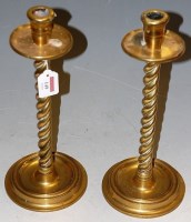 Lot 149 - A pair of early 20th century brass spiral...