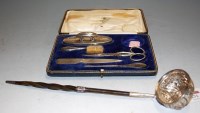 Lot 231 - A boxed silver manicure set (lacking one...