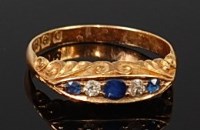 Lot 2229 - An 18ct gold, sapphire and diamond dress ring,...