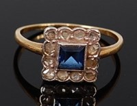 Lot 2258 - An Art Deco 18ct gold, sapphire and diamond...