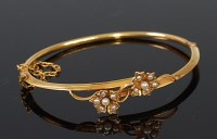 Lot 2265 - An Edwardian 9ct gold and seed pearl set...