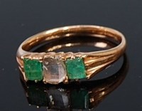 Lot 2270 - An early 20th century 14ct gold, emerald and...