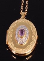 Lot 2357 - A Victorian style 9ct gold picture locket,...