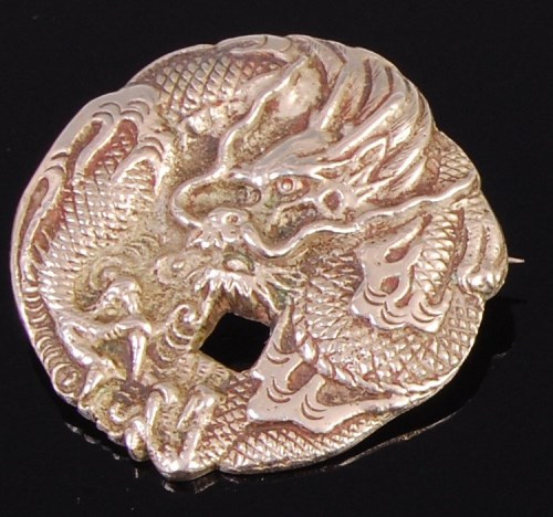 Lot 2032 - A Japanese Meiji period silver brooch,...