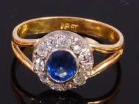 Lot 2052 - A vintage 18ct gold, sapphire and diamond...
