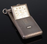 Lot 2101 - A Rotary silver cased purse watch, the engine...