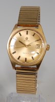 Lot 2104 - A gents Omega Geneva gold plated wrist watch...