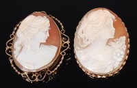 Lot 2129 - A Victorian style carved shell cameo brooch,...