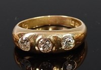 Lot 2136 - A Victorian 18ct gold and diamond three stone...