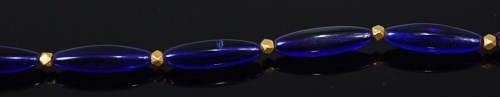 Lot 2153 - A Bohemian blue glass and high carat gold...