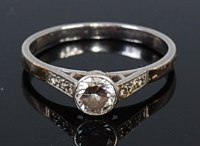 Lot 2171 - A platinum diamond solitaire ring, the...