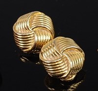 Lot 2192 - A pair of Chimento 18ct gold ear clips, each...