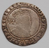 Lot 14 - England, 1604-1606 sixpence, Tower mint, James...
