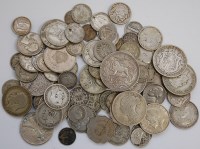 Lot 93 - Mixed lot of British and world silver coins,...
