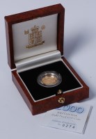 Lot 153 - Great Britain, cased 2000 gold proof £10 coin,...