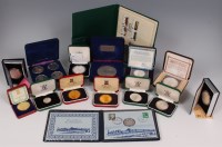 Lot 188 - Fifteen various cased silver coins and coin...
